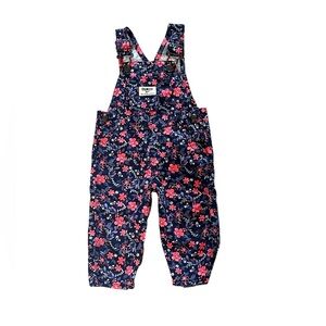 OshKosh B'gosh Blue and Pink Floral Overalls